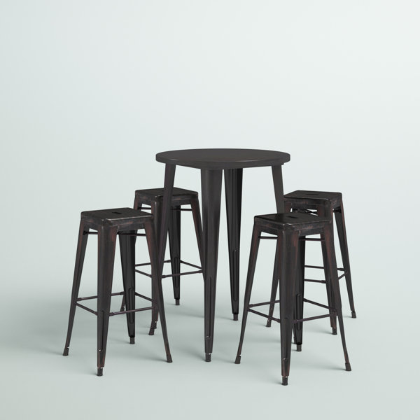 Steelside™ Avah Round 4 Person Bar Height Dining Set Wayfair Canada